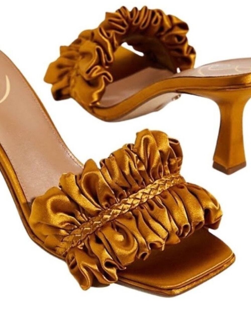 Sam Edelman Gold Kady Dress Mules. NWOB $130